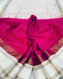 KSC - Rani Pink with Venn Pattu Kottadi