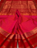 KSC - Double shaded Hot Pink with Chilli Red Kottadi