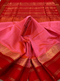 KSC - Double shaded Salmon Pink with Chilli Red Kottadi