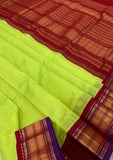 KSC - Neon Green with Maroon Korvai