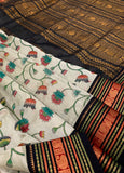 KSC - Aloe Gel Beige/Black Kalamkari Prints Korvai