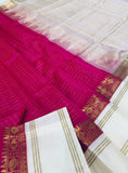 KSC - Rani Pink with Venn Pattu Kottadi