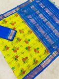 KSC - Lime Green/Blue Kalamkari Prints Korvai