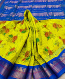 KSC - Lime Green/Blue Kalamkari Prints Korvai